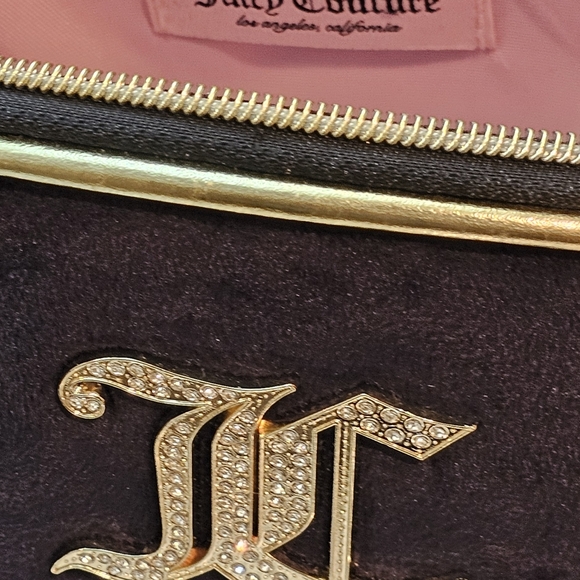 Juicy Couture Black Velvet Cosmetic Pouch/Bag (Nwot) - Picture 8 of 9